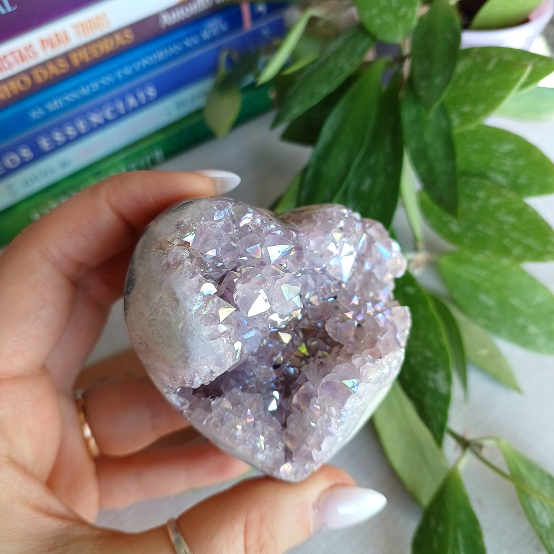 Druze Heart of Amethyst Aura Opal