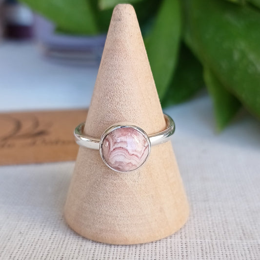 Adaptable Ring in Silver with Rhodochrosite 