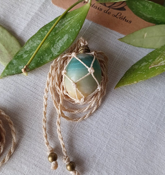 BeachWaves - Colar em Macramé Artesanal com Amazonite