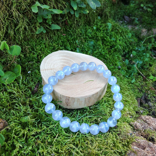 Pulseira de Ágata Azul Rendada