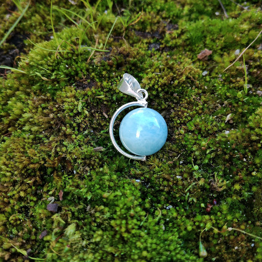 Silver Pendant with Aquamarine