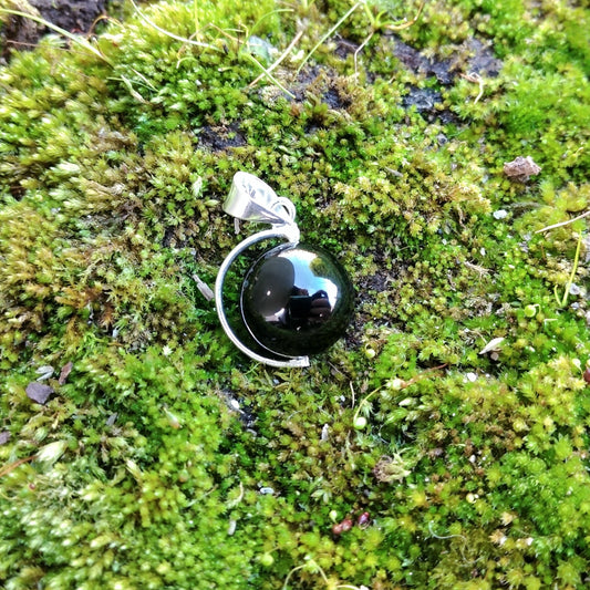 Silver Pendant with Black Tourmaline