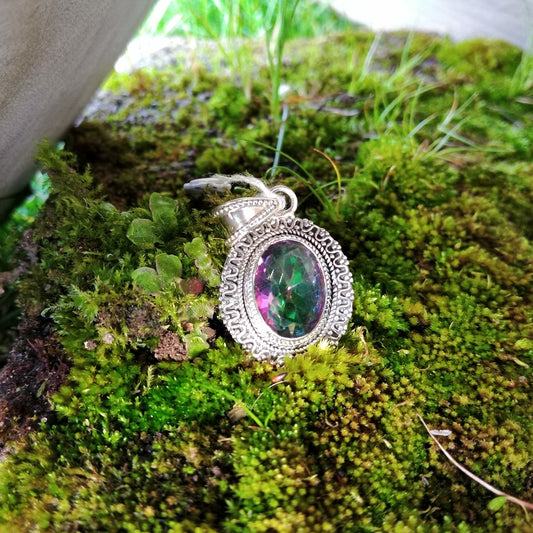 Silver Pendant with Mystical Topaz