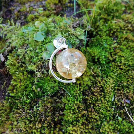 Silver Pendant with Citrine