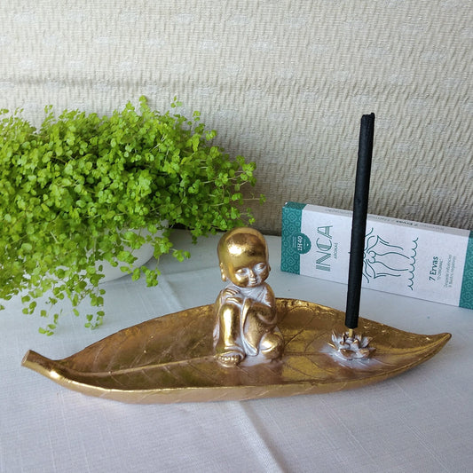 Leaf Monk Tray with Incense Holder